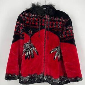 Ameri‎ Mode Dream Catcher Red Vintage Fleece size S